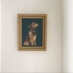 VINTAGE | Dog Portrait Painting MCM 1950s Small Size
